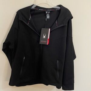 NWT Spyder Active Black Full Zip Hoodie Jacket Women’s Size XL